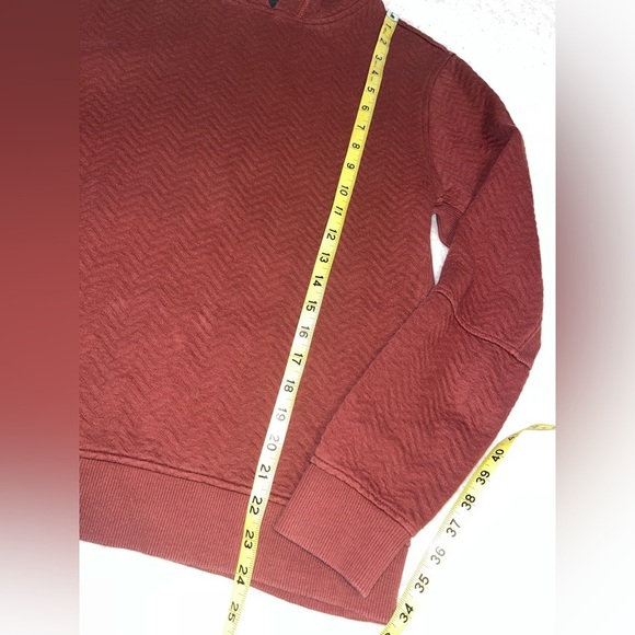Banana Republic Quilted Hoodie Maroon Sweatshirt Women’s Medium - Picture 4 of 7
